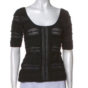 Cinq à Sept Textured Scoop Neck Top